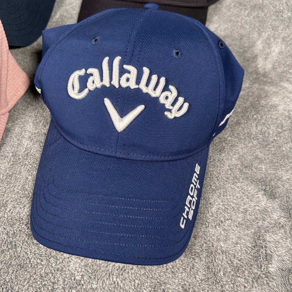 Callaway Golf Hat Bundle Set of 4 Navy Royal Blue Black Pink Adjustable Caps - Picture 3 of 15